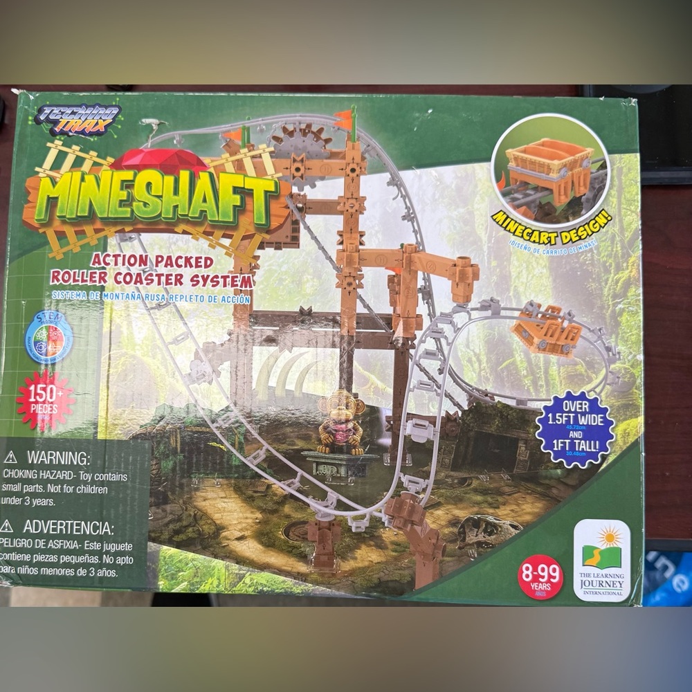 Mineshaft Action-Packed Roller Coaster Building Set - Brown & Gray
